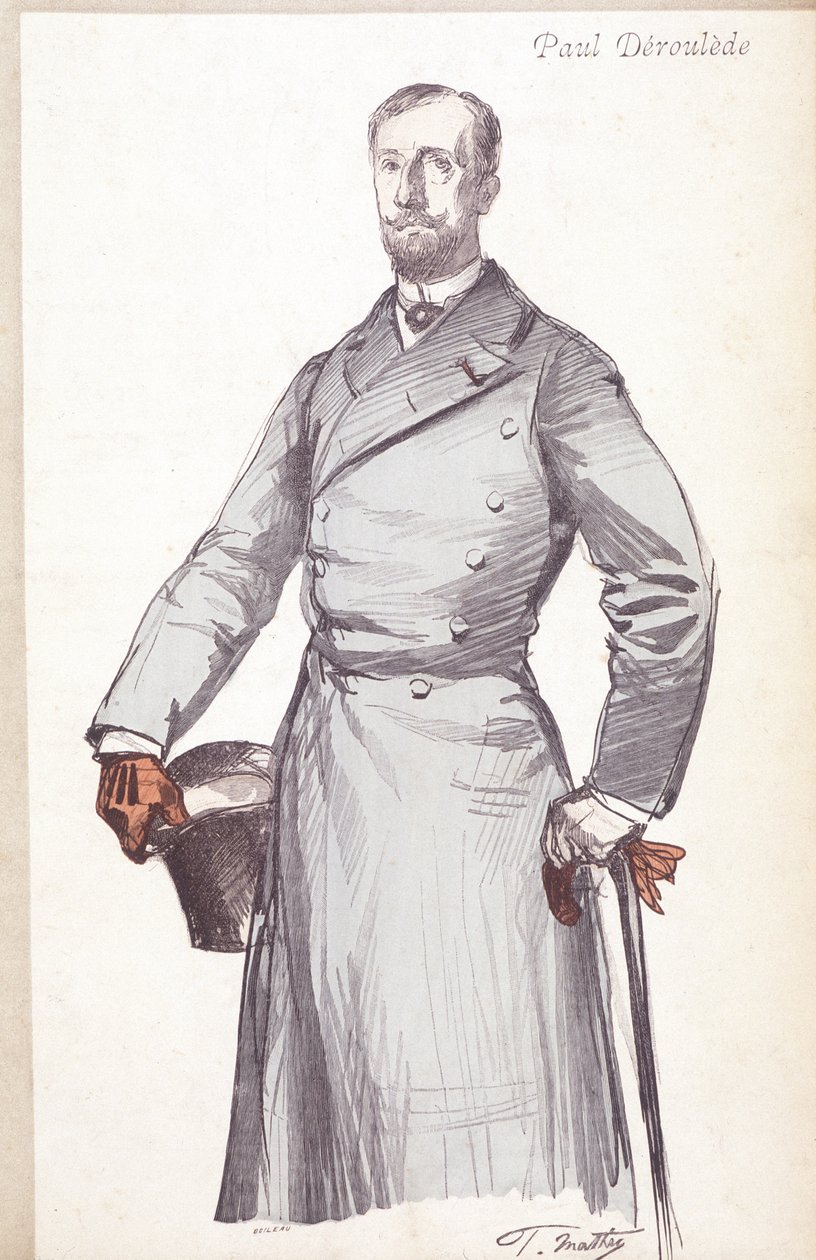 Gravura de Paul Deroulede (1846-1914), escritor e político francês fundador de Boulangisme, que fundou a Liga dos Patriotas. de Unknown artist