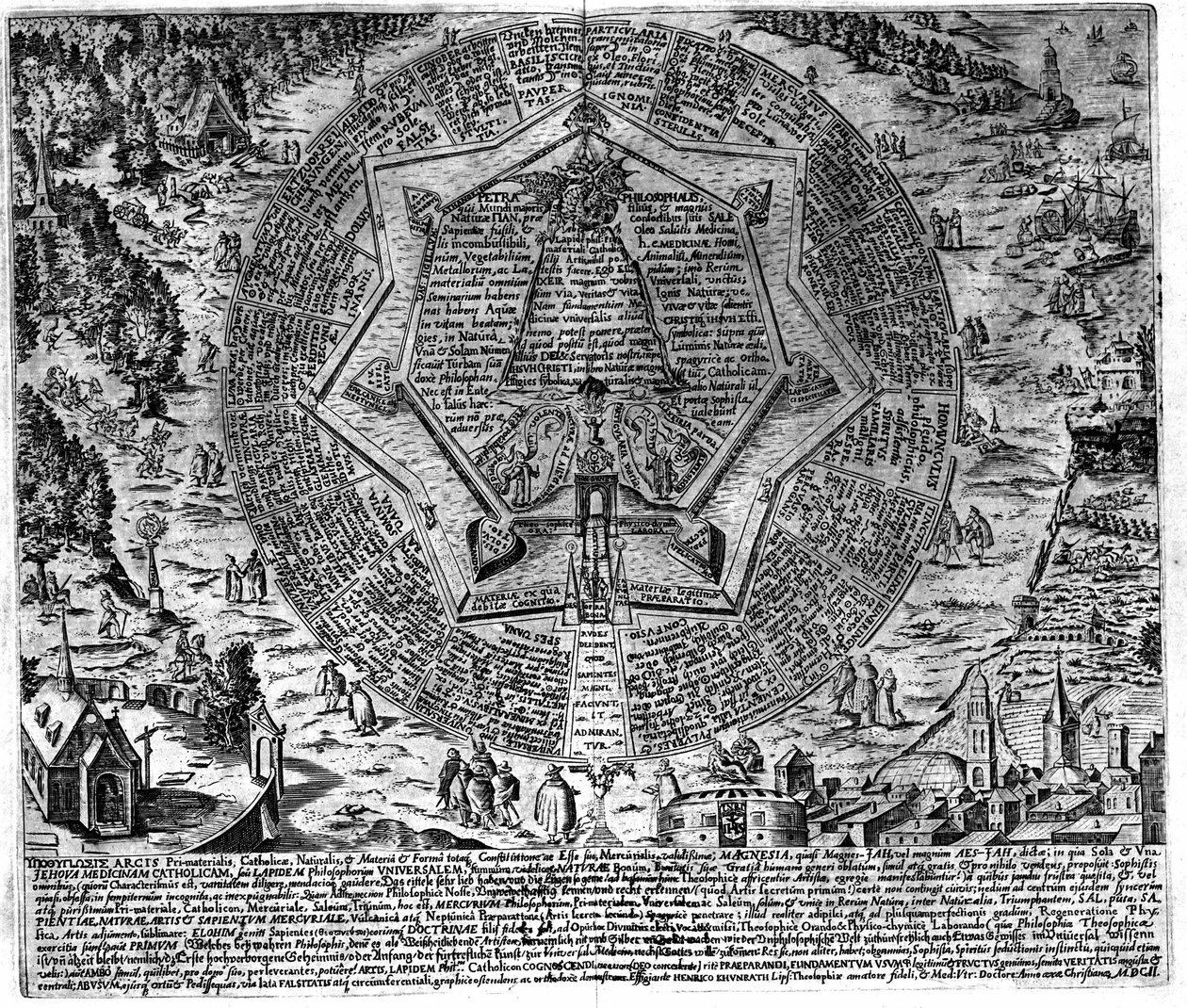 Gravação do "Amphitheatrum sapientiae aeternae". (Anfiteatro da sabedoria eterna) [Hamburgo: s.n. de Unknown artist