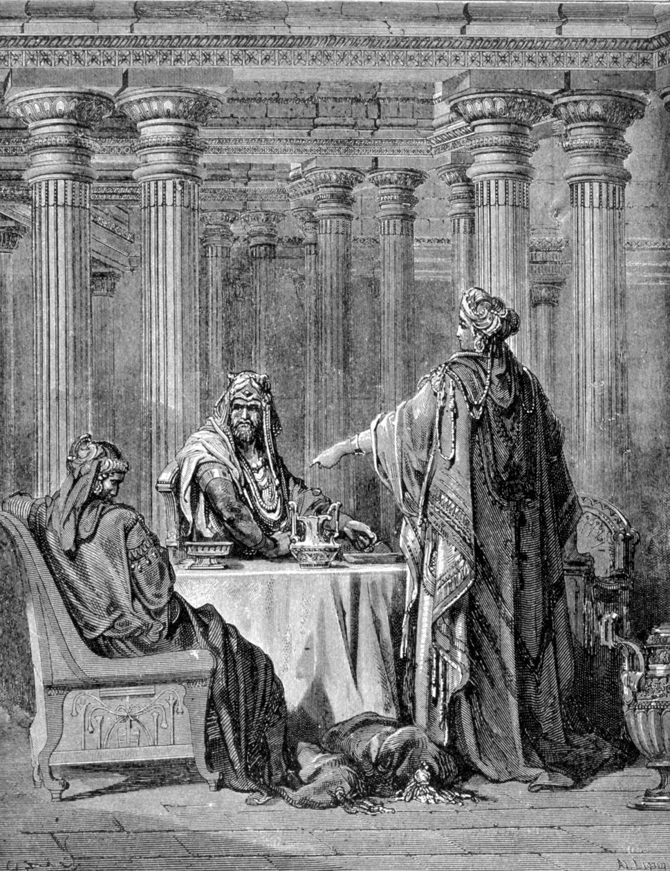 O livro da Esther. Gravura do século XIX. de Unknown artist