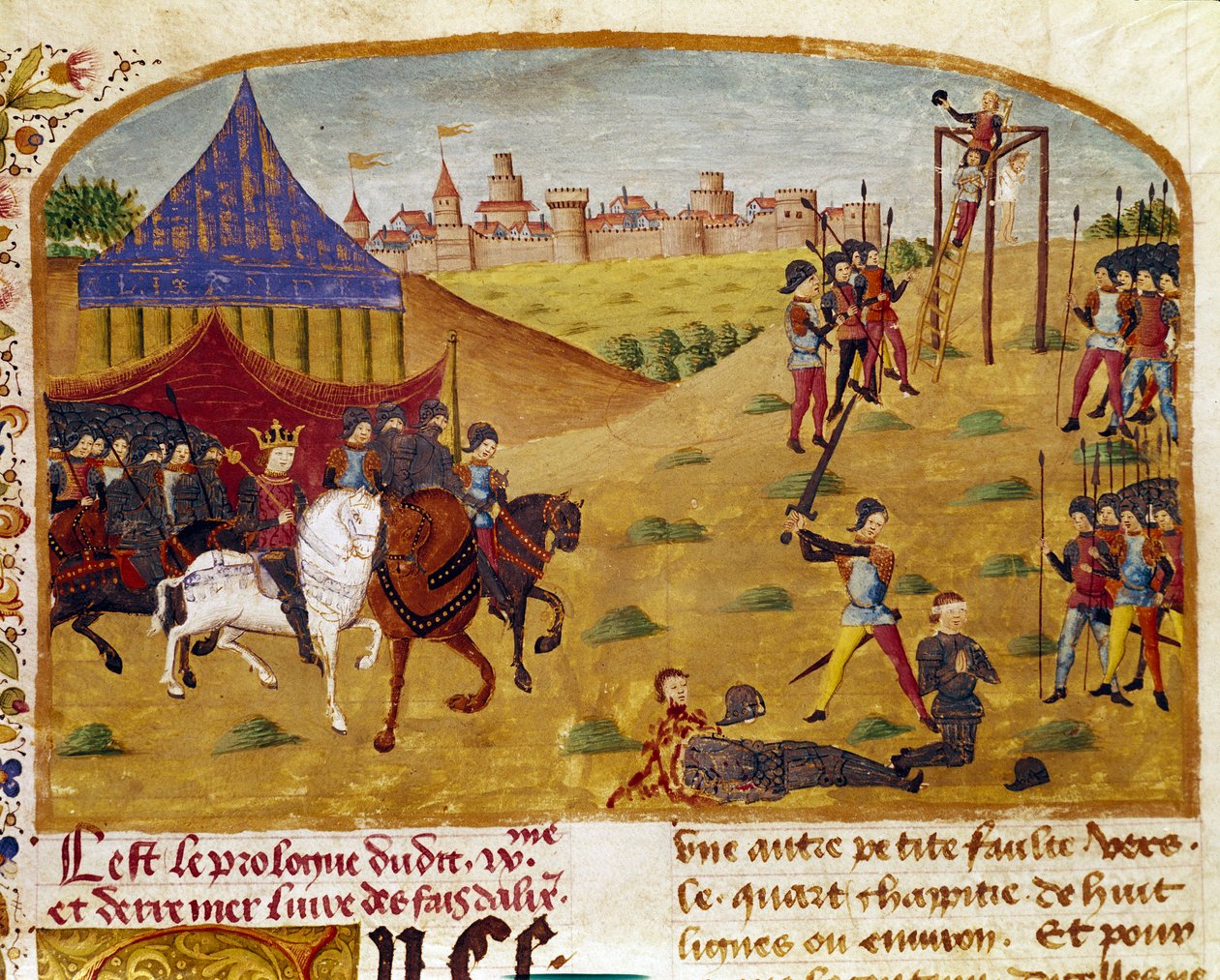 Execução de traidores Miniatura retirada do "Livro de Fatos de Alexandre o Grande" de Quintus Curtius Rufus (Quinteto Curce) (século I), cerca de 1468. (Sra. 1335) Reims. Biblioteca Municipal de Unknown artist