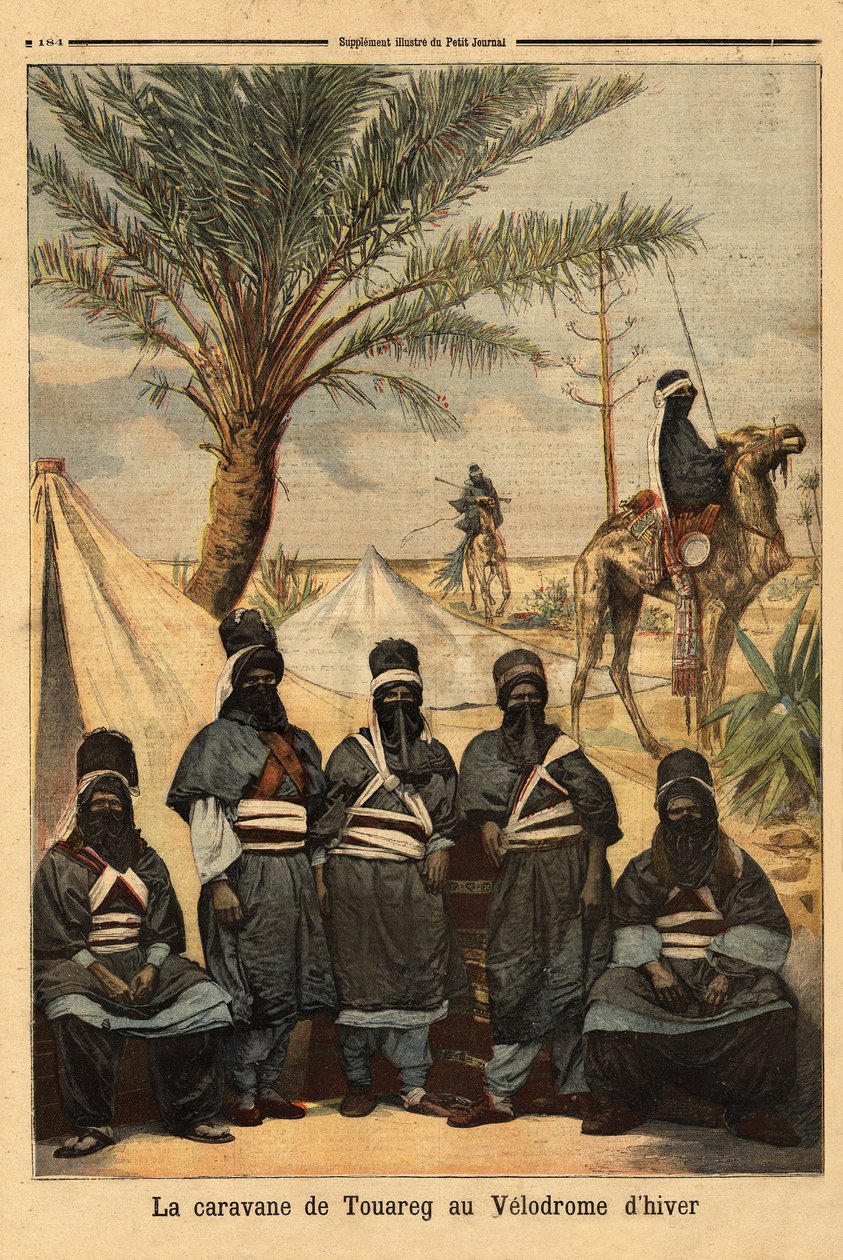 Exposição da caravana de Touareg no velódromo de inverno. Gravura no "Le petit journal" 4/06/1894. Coleção da Selva. de Unknown artist