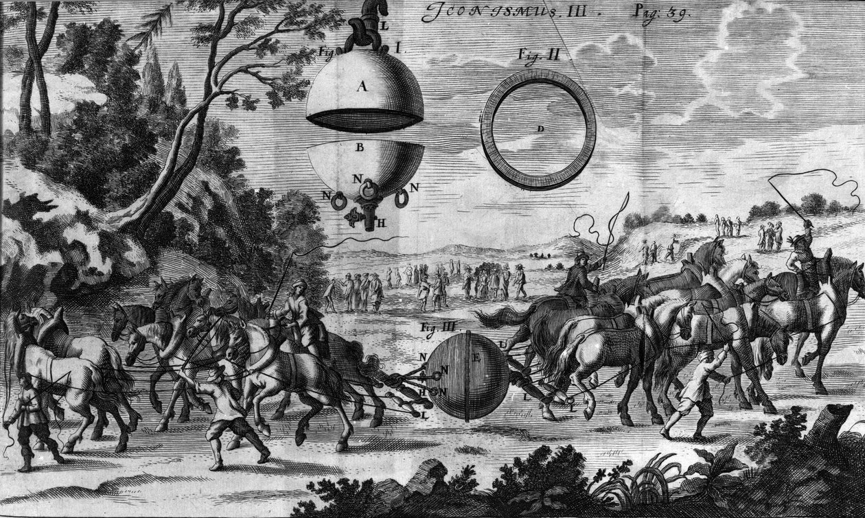 Experiência de Otto von Guericke (Otto de Guericke de Unknown artist