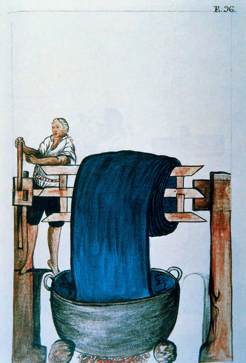 Corante de tecido, do livro "Trujillo del Peru" ou "Códice Martínez Compañón", de Baltazar Martinez Compañón y Bujanda, bispo de Trujillo (1782-1785) de Unknown artist