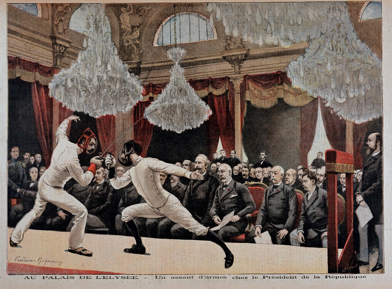 Esgrima: um assalto - no "Le Petite Journal" de 06/09/1895 de Unknown artist
