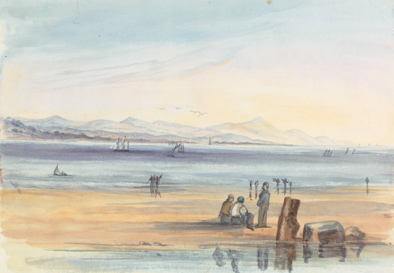 Números numa Praia com Montanhas à Distância de Unknown artist