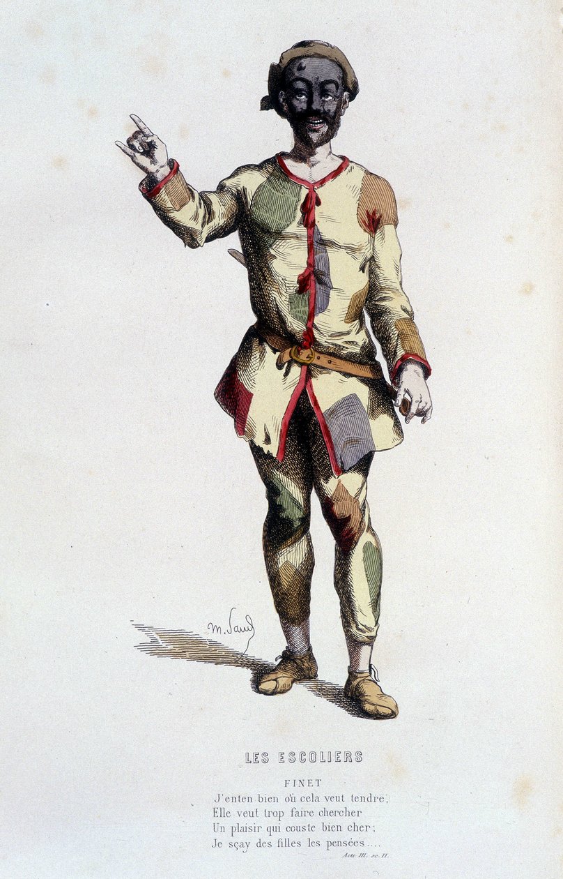 Finet in "les escolliers" (de François Perrin 1533-1606), in "le theatre francais au 16 eme et 17 eme ecle anterieur à Moliere" de Edouard Fournier. de Unknown artist