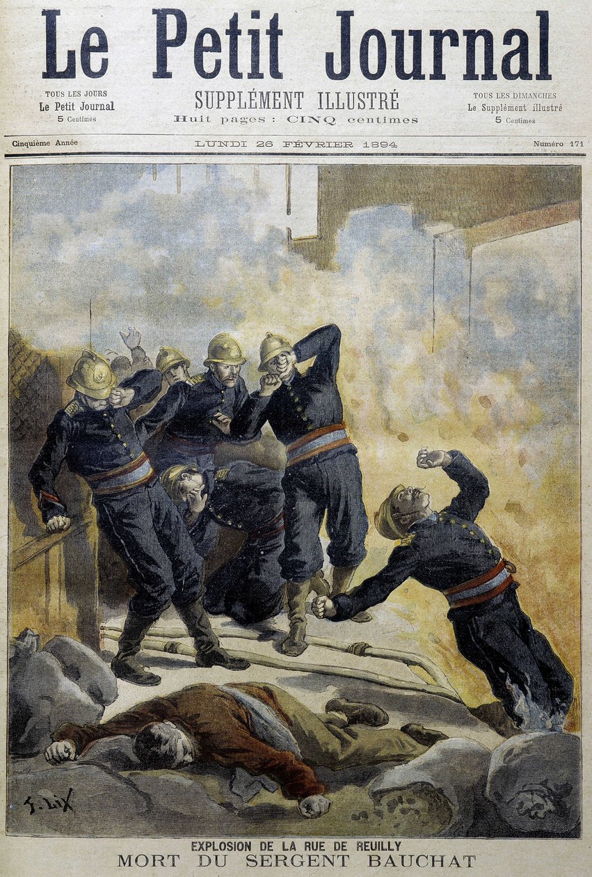 Bombeiros: explosão da rue de Reuilly - no "Le Petite Journal". de Unknown artist