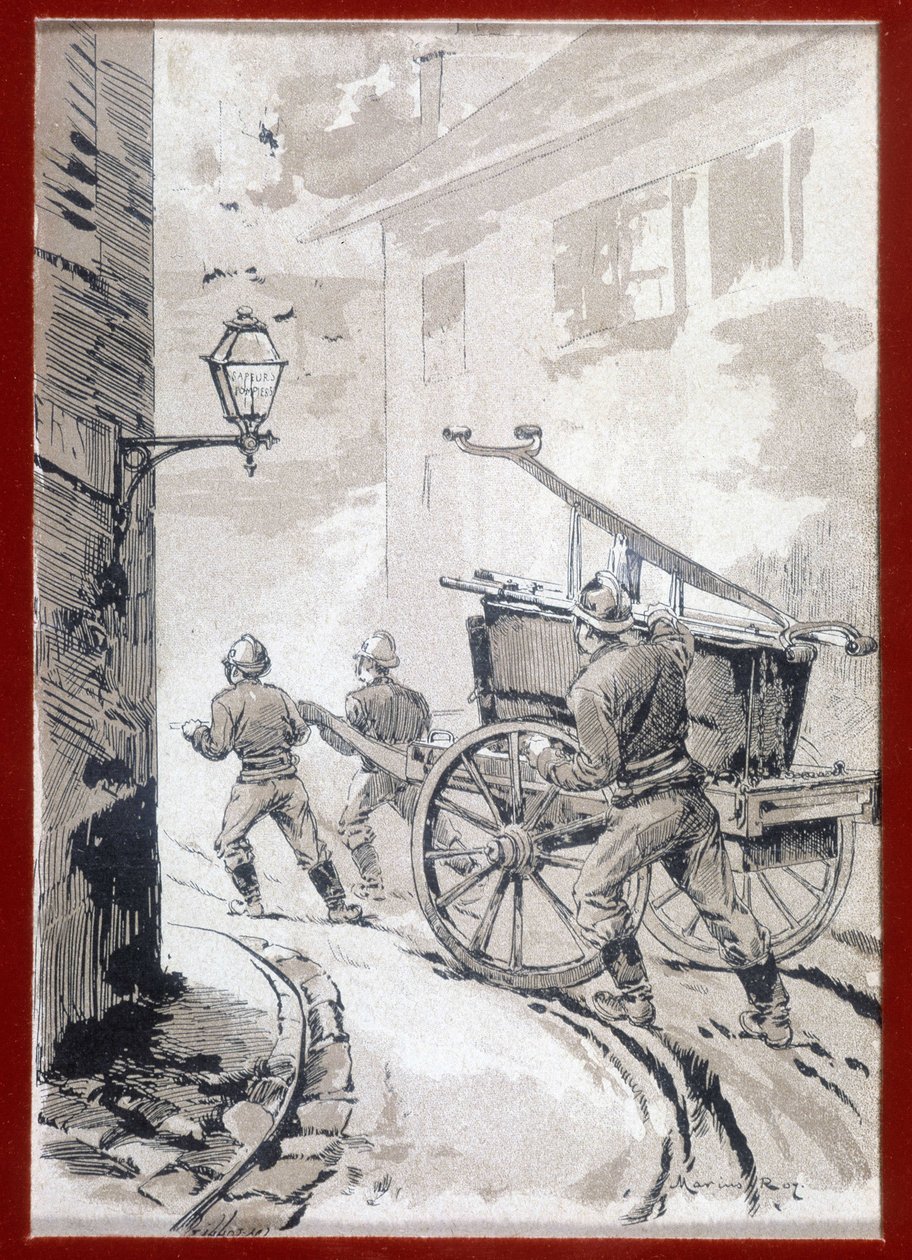 Bombeiros: a partida do posto - grav., n.d. de Unknown artist