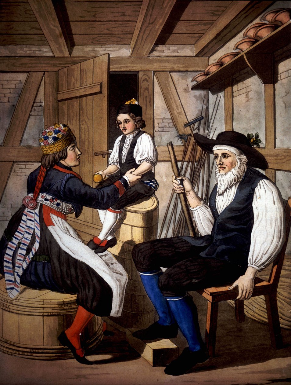 Primeira comunhão de calvinistas suíços. Século XIX. de Unknown artist