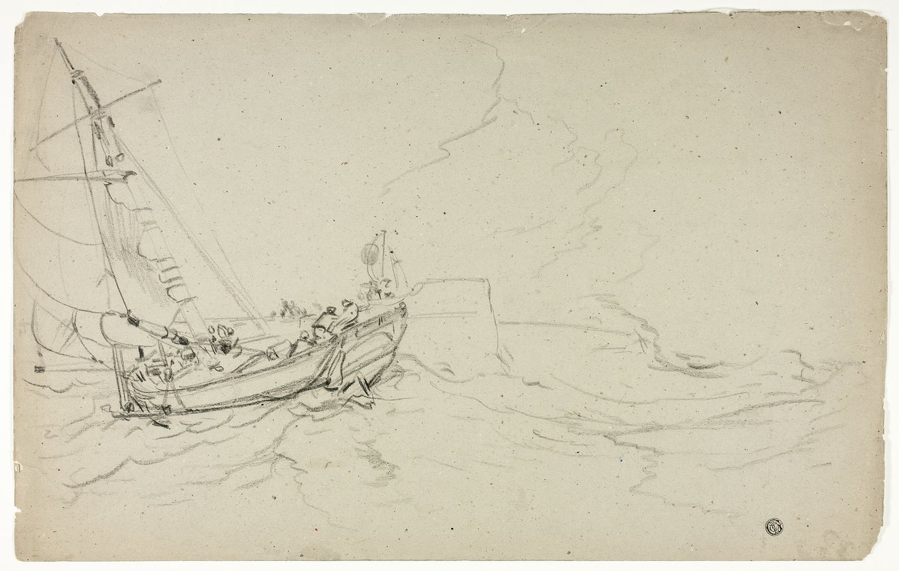 Barcos de pesca no mar de Unknown artist