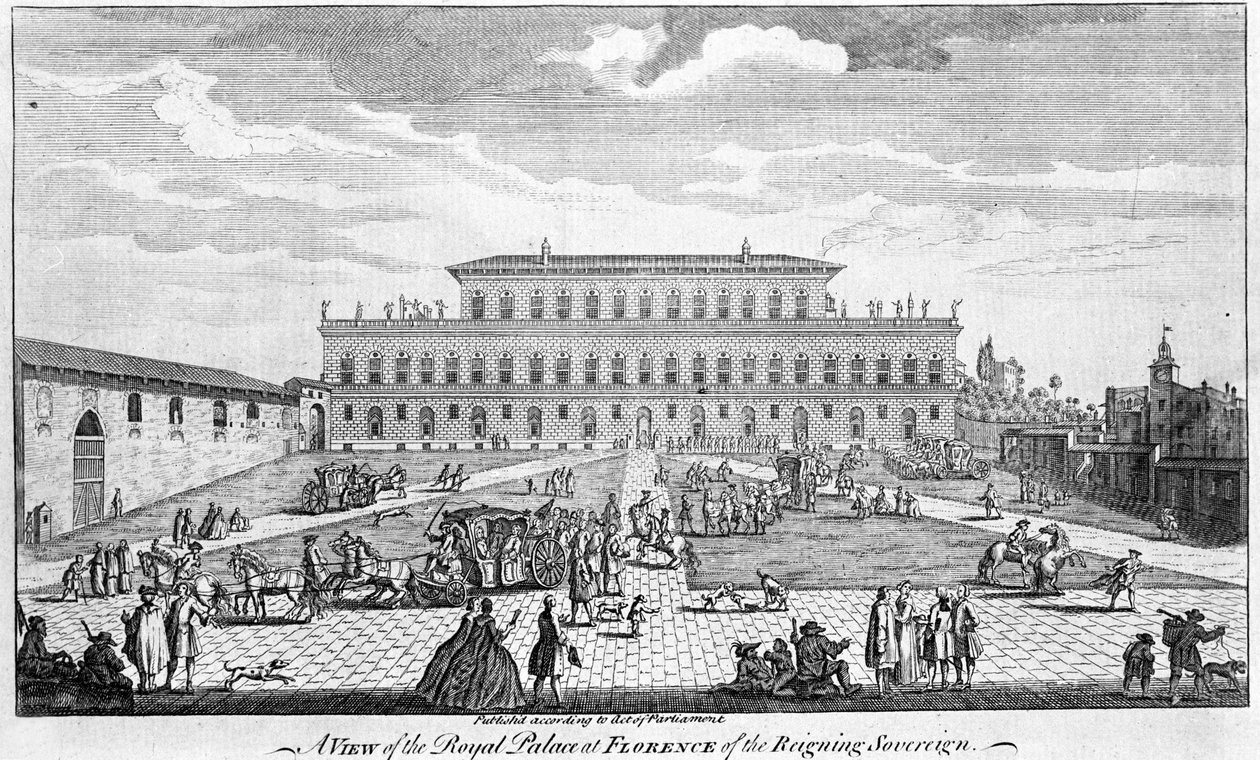 Florença: Vista do Palácio Pitti em meados do século XVIII de Unknown artist