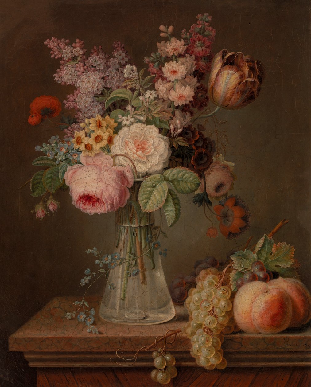 Pedaço de flor em vaso de vidro de Unknown artist