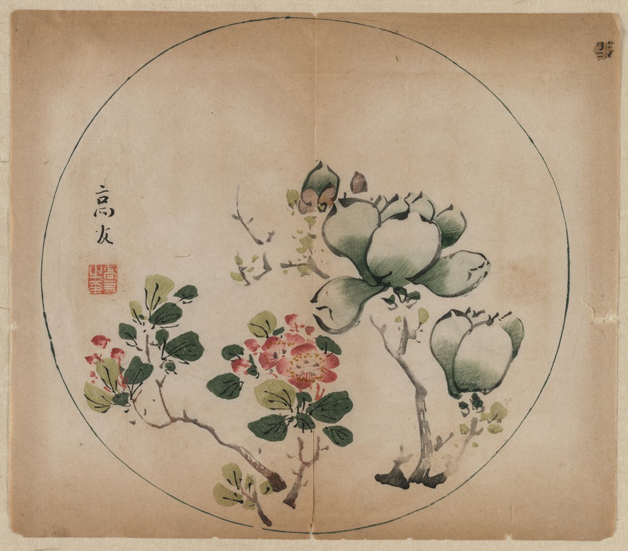 Flor de magnólia e pessegueiro de Unknown artist