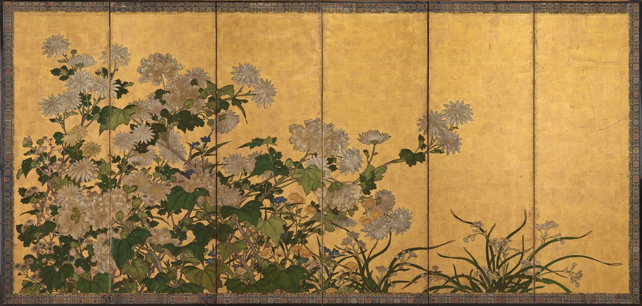 Flores: crisântemos, peônias, etc. de Unknown artist