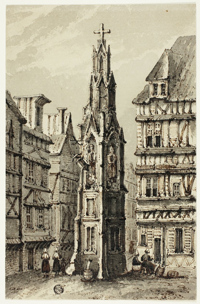 Torre da fonte na cidade velha de Unknown artist