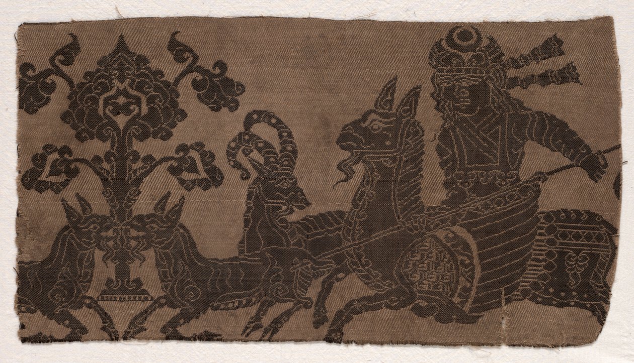 Fragmento com animais lançadores de caçadores montados de Unknown artist