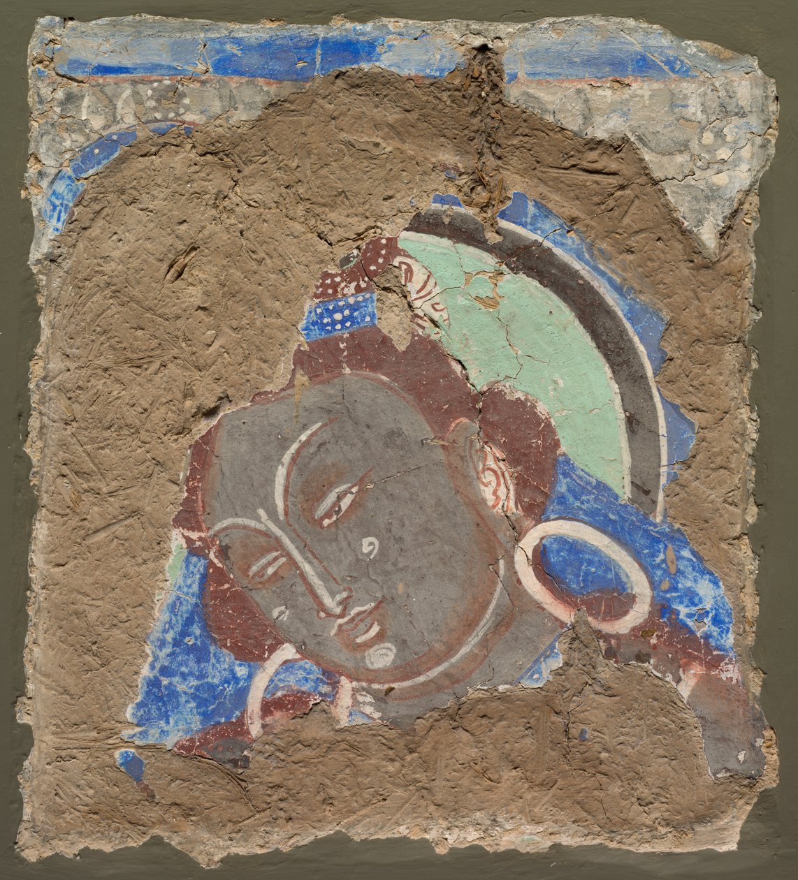 Fragmento com uma Cabeça de Bodhisattva de Unknown artist