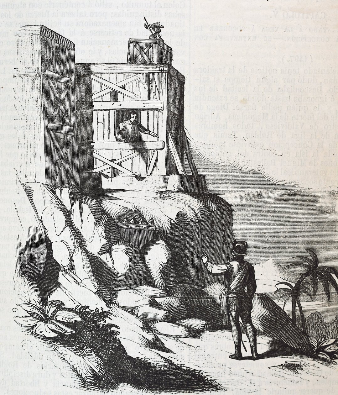 Francisco Roldan falando com Adelantado Bartholomew Columbus na ilha de Hispaniola, em Fort Concepción, em 1497 de Unknown artist