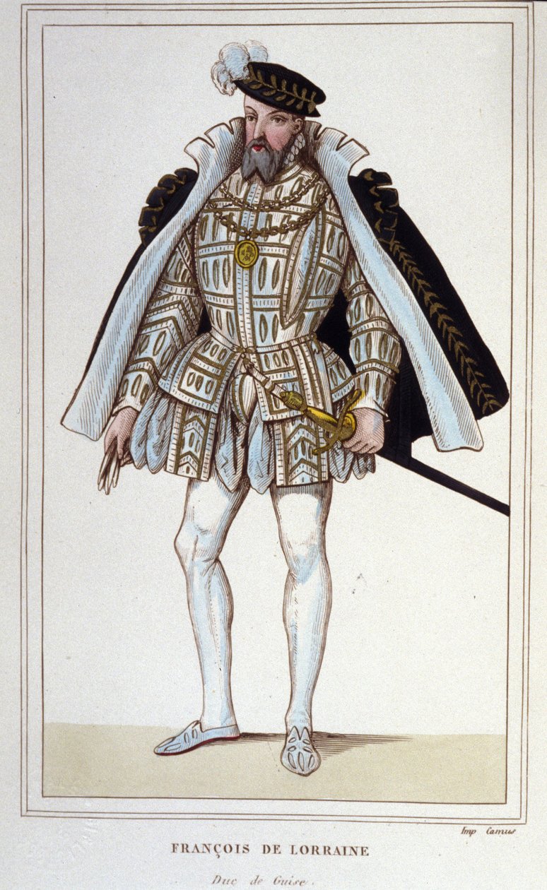 François de Lorraine (1519-1563). Duque de Aumale, depois 2º Duque de Guise. Tenente-General francês. Gravura a partir de 1830. de Unknown artist