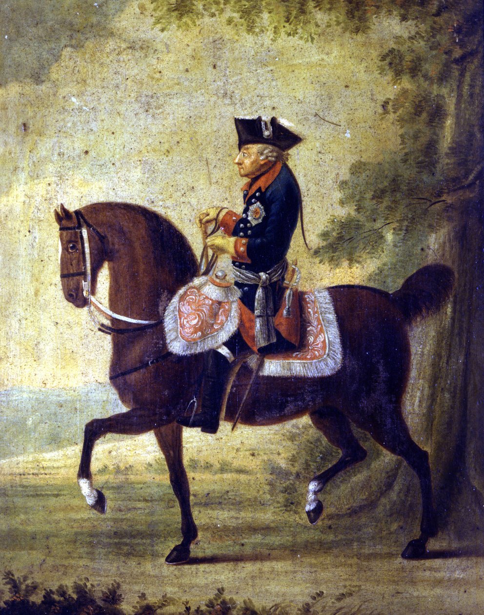 Frederico o Grande, Rei da Prússia (1712 - 1786). No fundo da moldura do quadro está escrito "... Berlin 1776. Museo del Risorgimento. Milão de Unknown artist