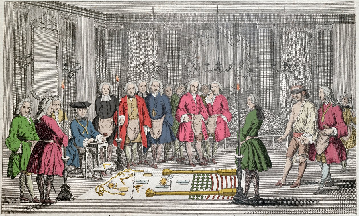 Maçonaria - Assembléia de Maçons para admissão de novos membros - Maçonaria: "Assemblee de francs macons pour l