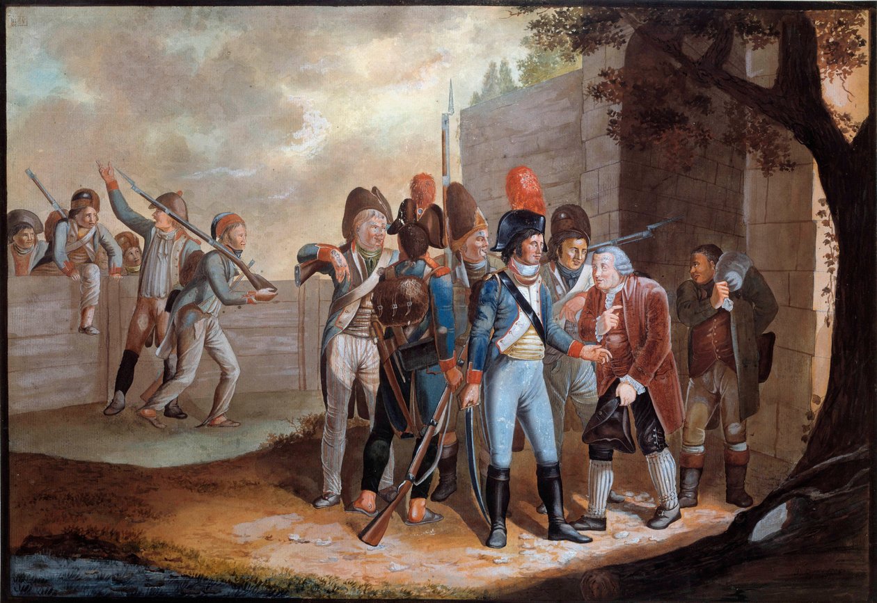 Revolução Francesa: "Contribuição do nível de guerra pelos franceses na Suíça" Pintura anónima. 1798. Paris, Musee de l