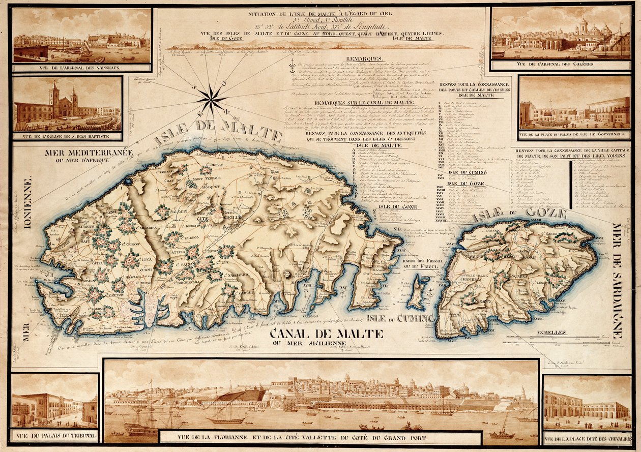 Carta francesa de Malta, c.1798 (manuscrito) de Unknown artist
