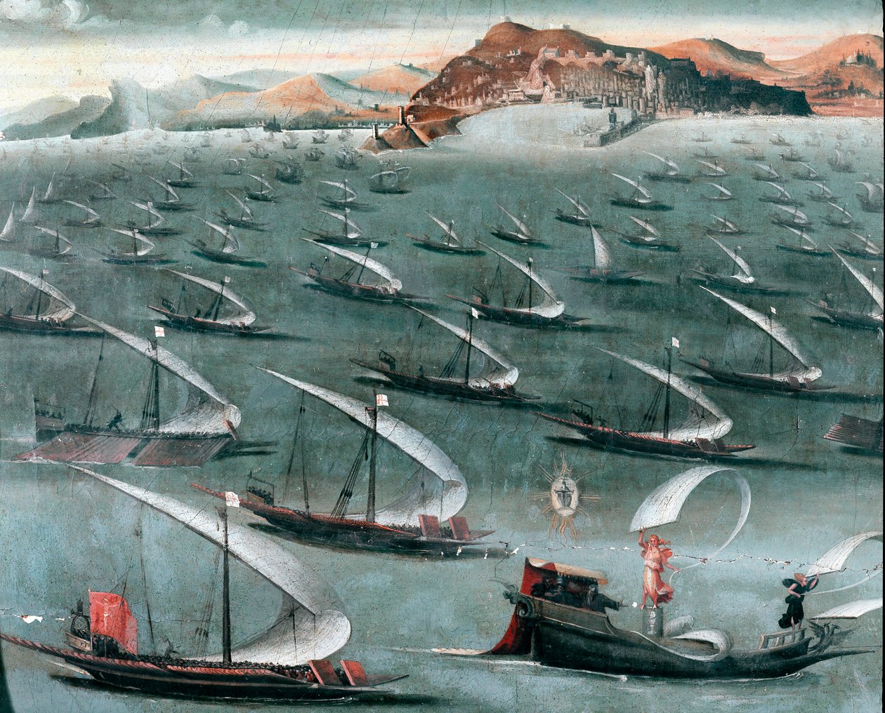 Frota francesa ao largo da cidade de Génova (pintura de Unknown artist