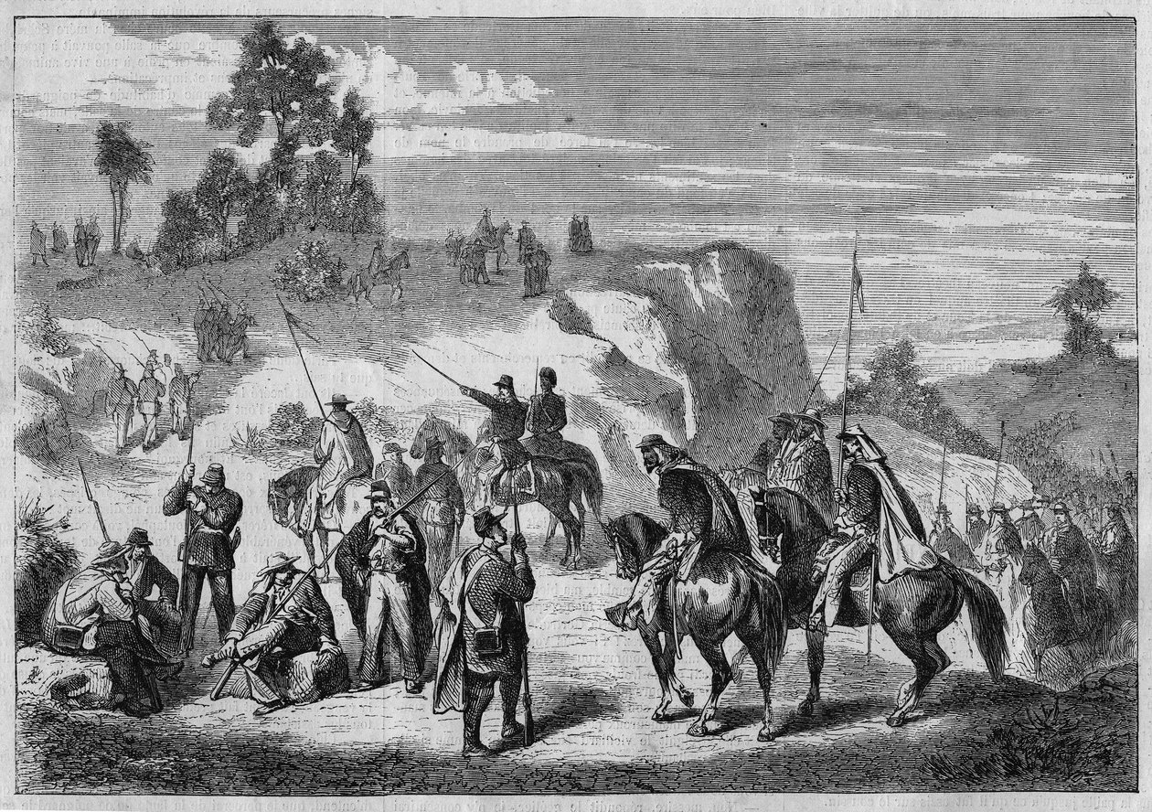 Intervenção militar francesa no México contra as tropas do presidente mexicano Juarez, na província de Cinaloa (Sinaloa), de 1862 a 1867. Em "L