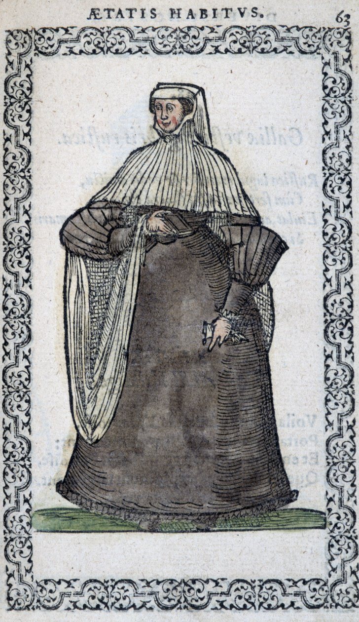 Mulher francesa de fato de luto - em "Habits et éffigies" de Jean Sulperius de Unknown artist
