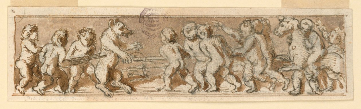Friso com crianças de caça de Unknown artist