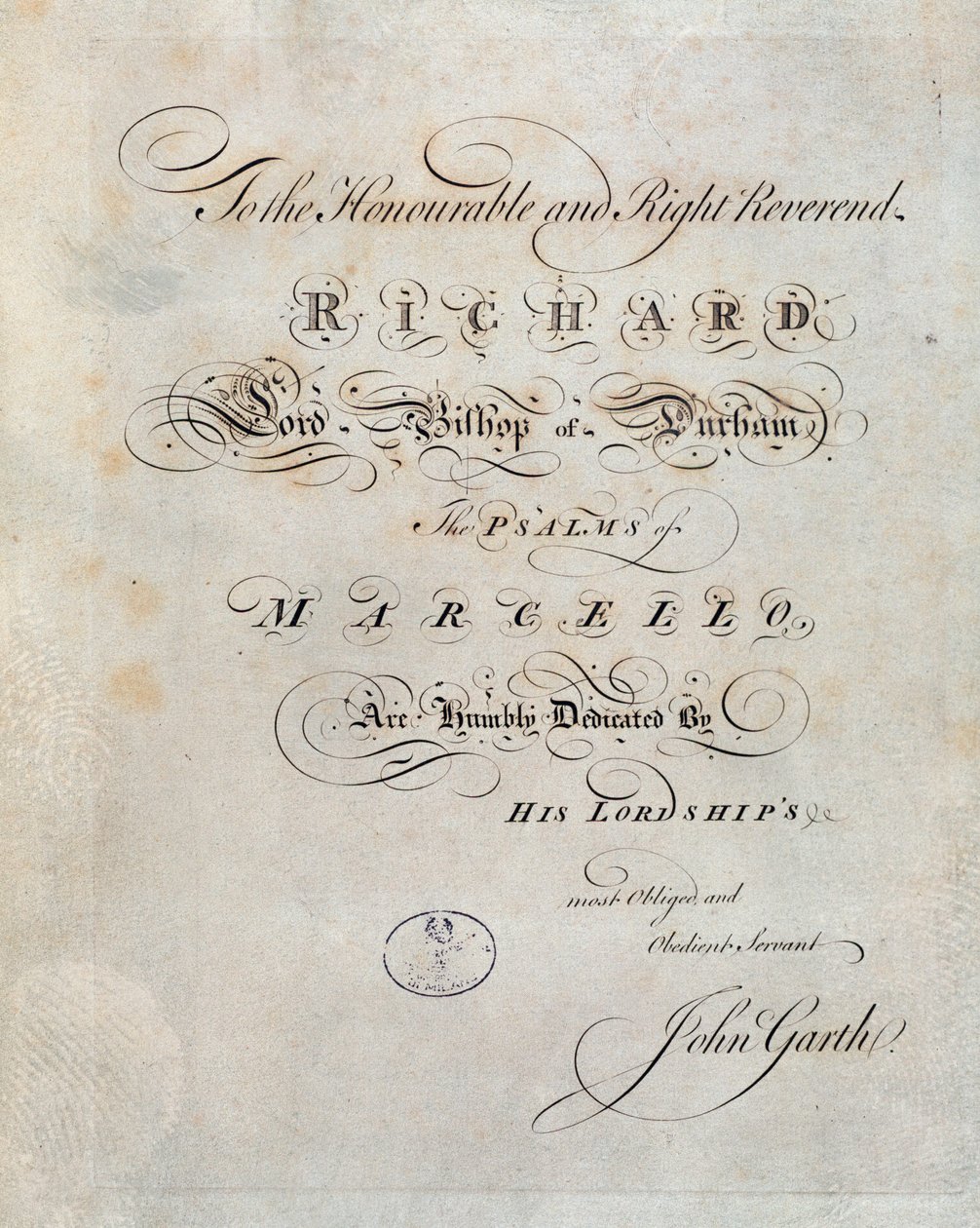 Frontispício de “” Os salmos ”” de Benedetto Marcello de Unknown artist