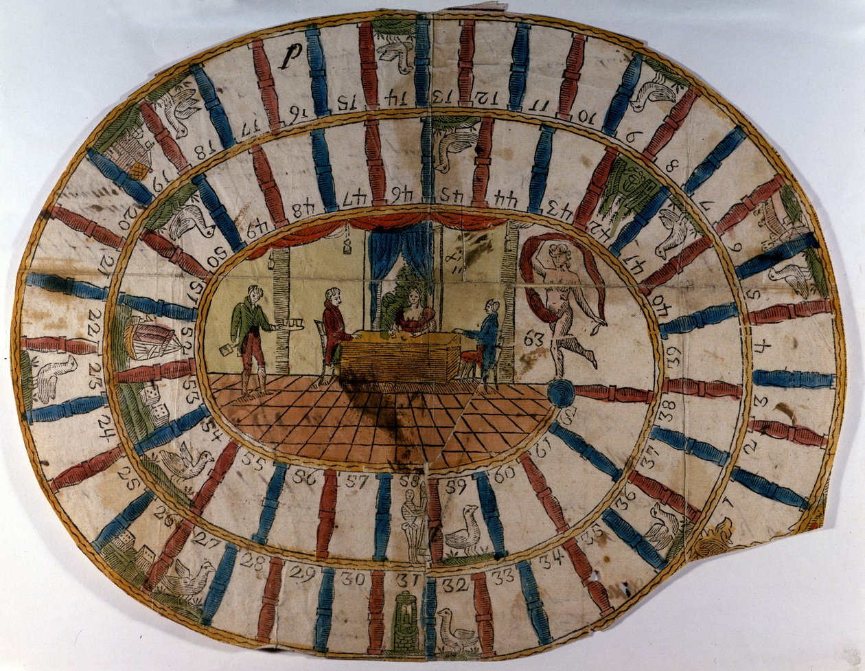 O jogo do ganso do século XVIII. de Unknown artist