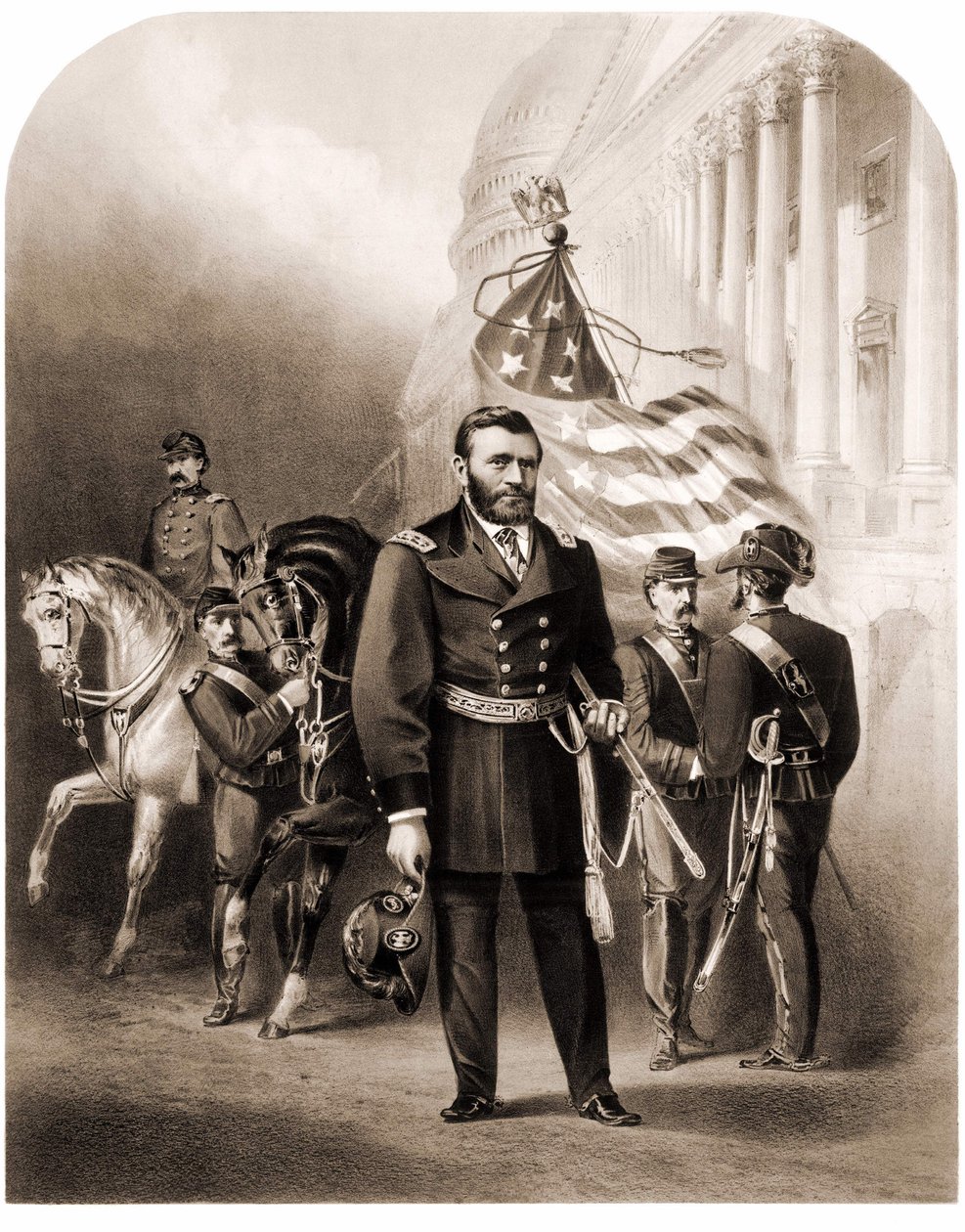 General Ulysses Grant (1822-1885), estadista americano de Unknown artist