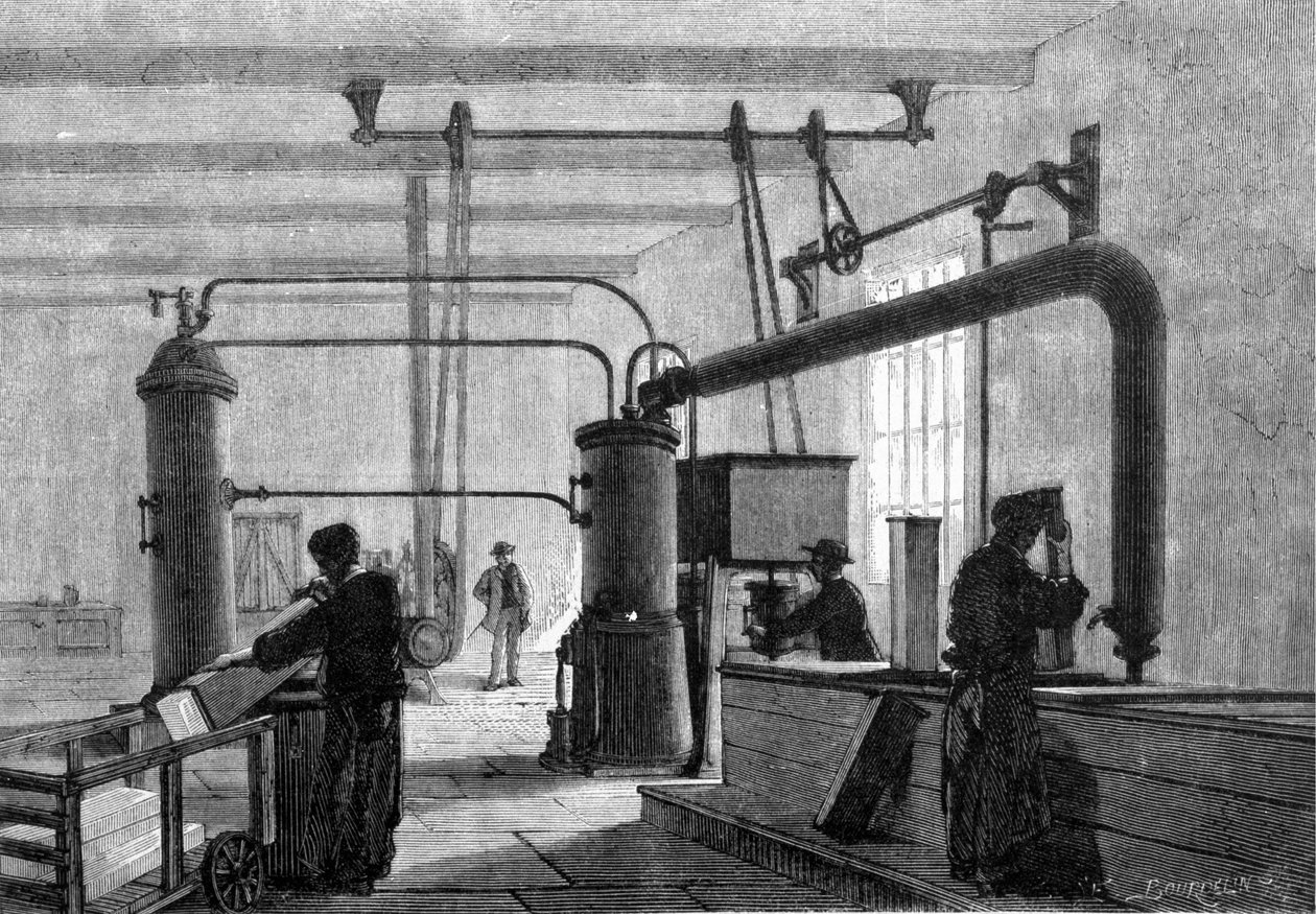 Vista geral da fábrica de gelo (processo Ferdinand Square). de Unknown artist