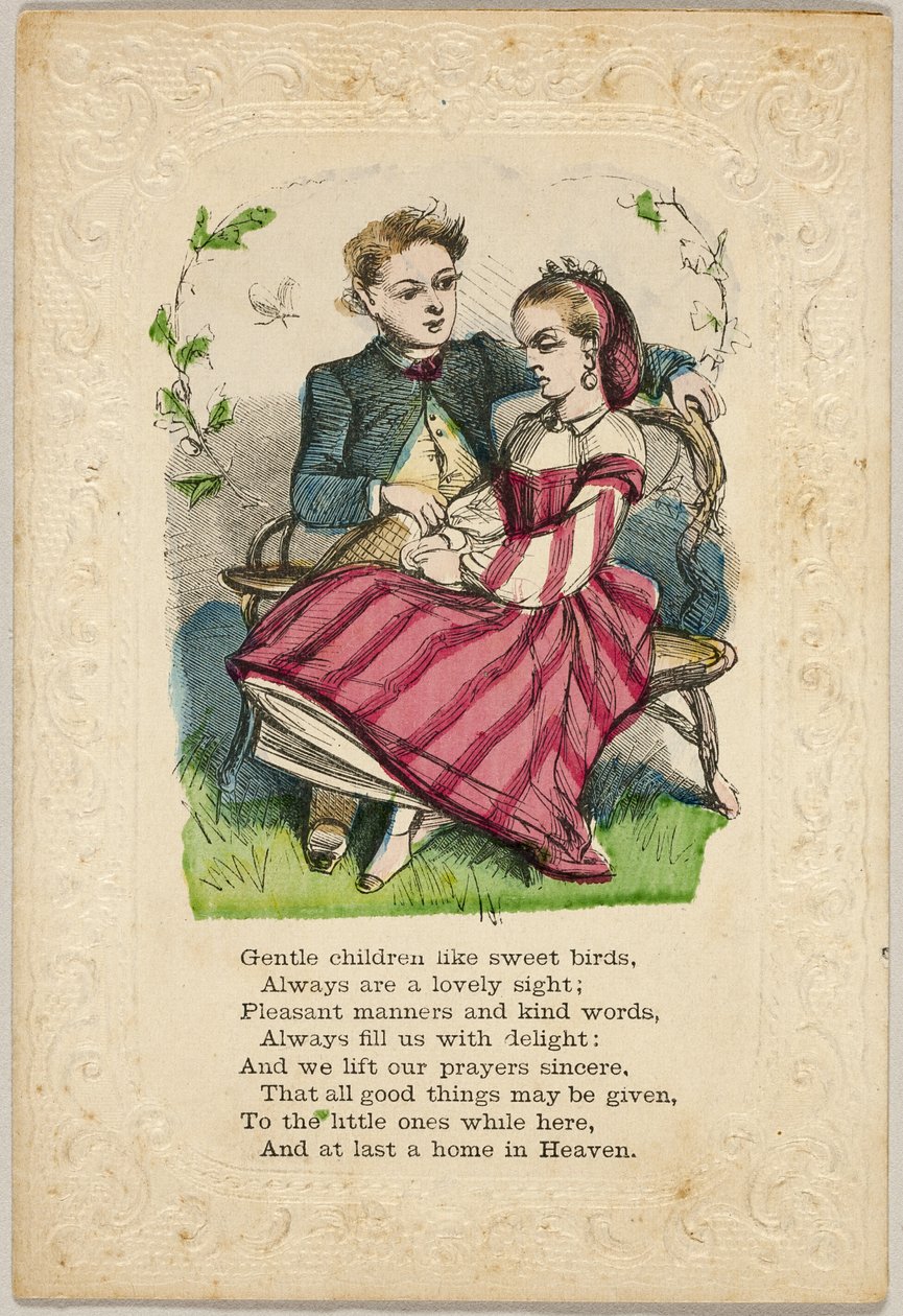 Crianças gentis como pássaros doces (valentine) de Unknown artist