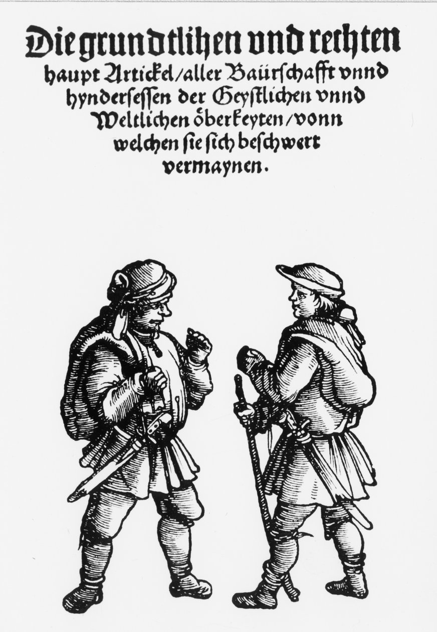 Os braços dos camponeses alemães durante a revolta do século XVI. de Unknown artist