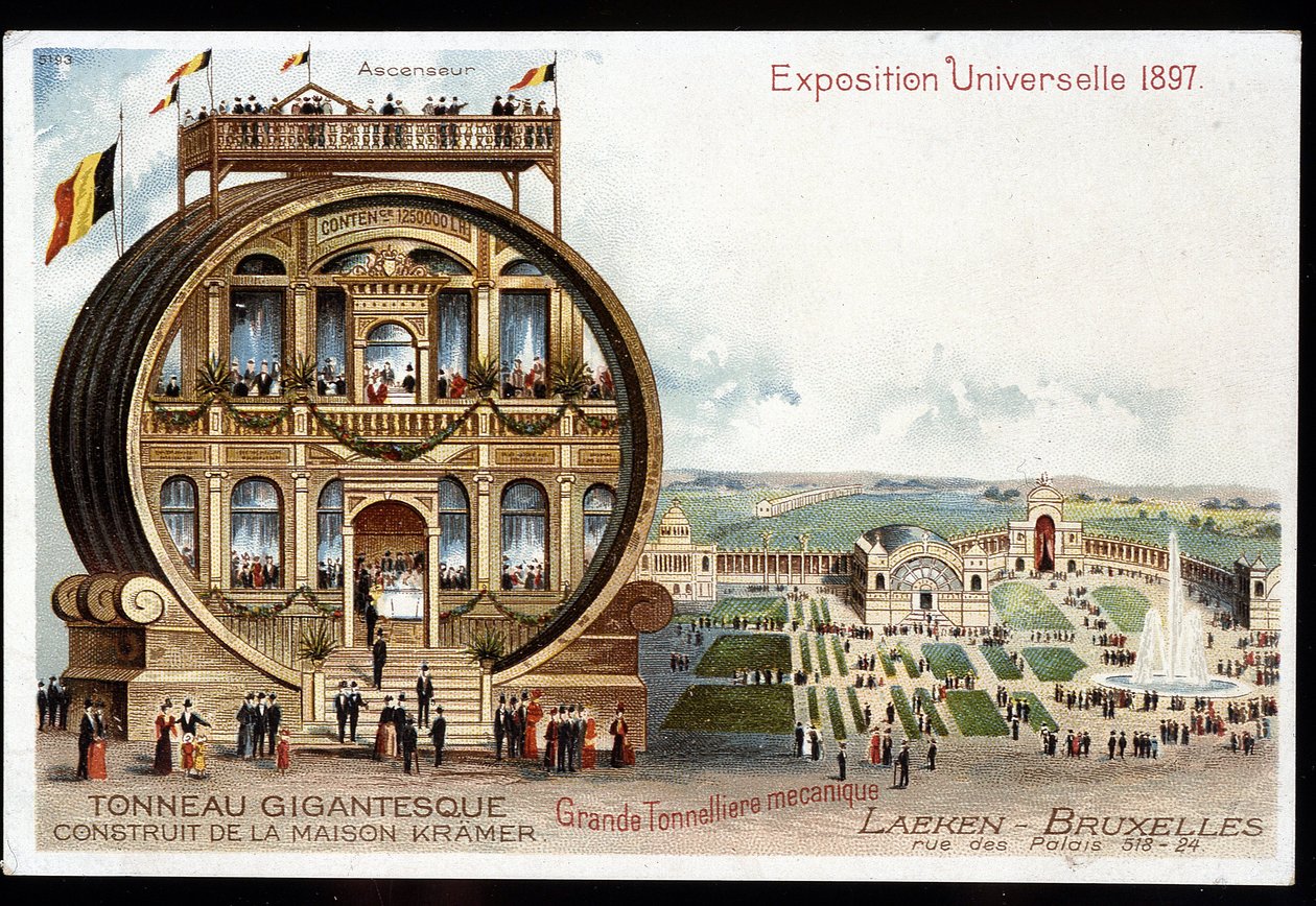 Barril Gigantesco - Maison Kramer - Exposição Mundial de 1897 em Bruxelas. de Unknown artist