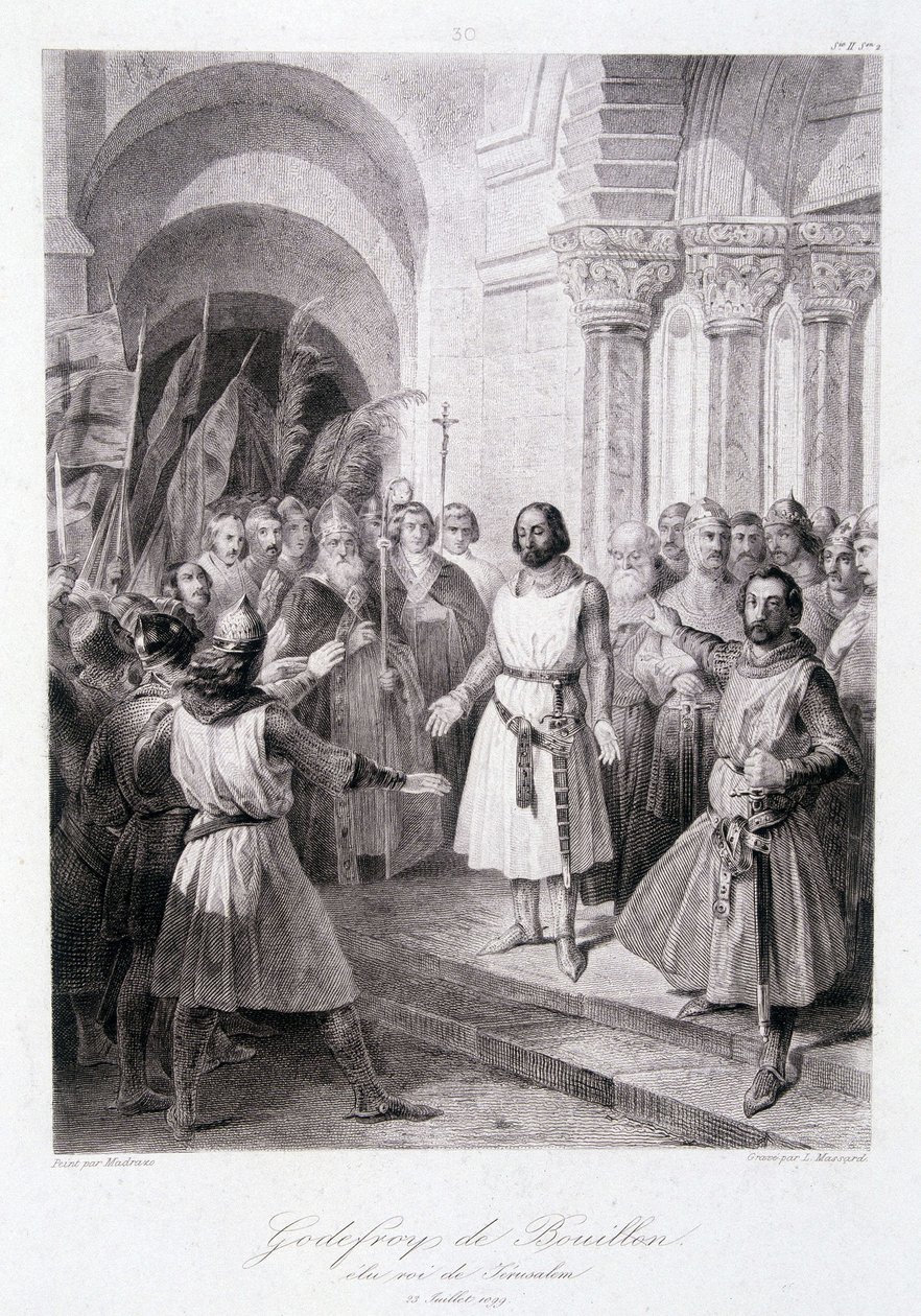 Godefroi de Bouillon eleito Rei de Jerusalém em 23 de julho de Unknown artist
