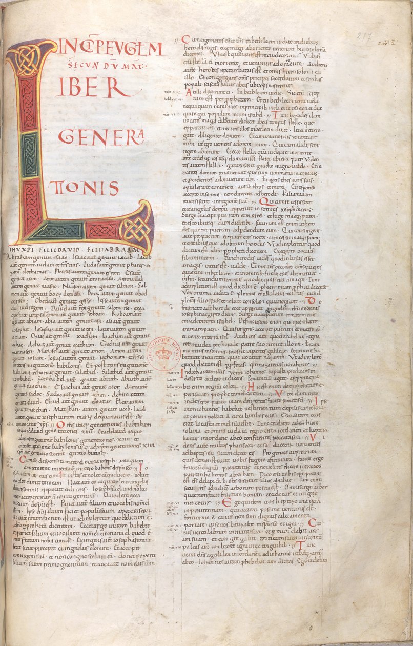 Evangelho de Mateus: Liber Generationis (Genealogia de Jesus) de Unknown artist