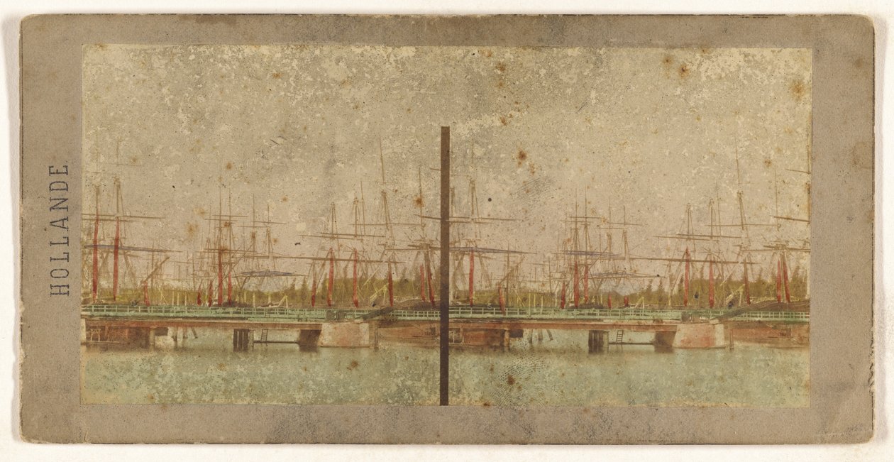 Grande bacia de navios em Roterdão. de Unknown artist