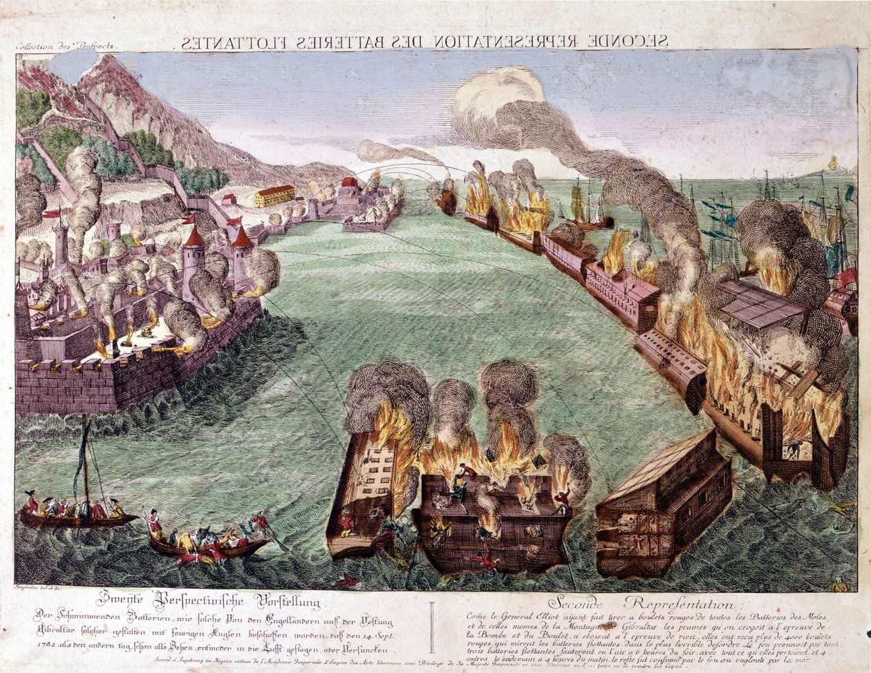Grand Siege of Gibraltar 1779-1783 (gravura) de Unknown artist