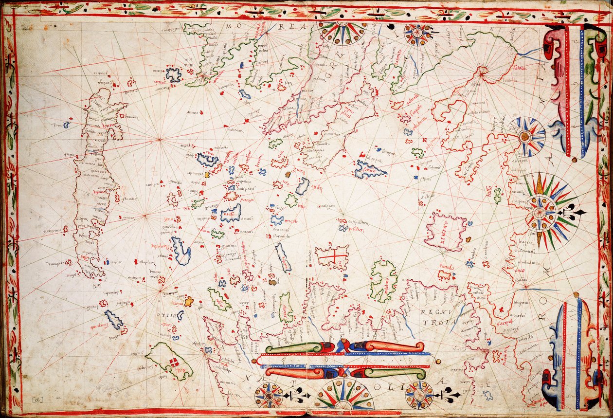 Arquipélago grego, c.1620 (velino) de Unknown artist