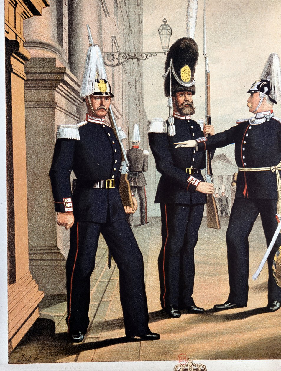 Grenadiers da Guarda Sueca, v.1890 de Unknown artist