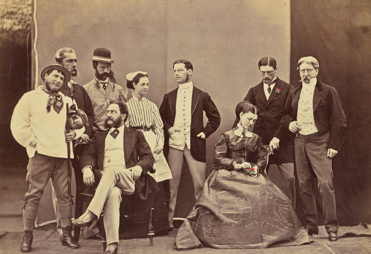 [Retrato de grupo de homens e mulheres caucasianos]. de Unknown artist