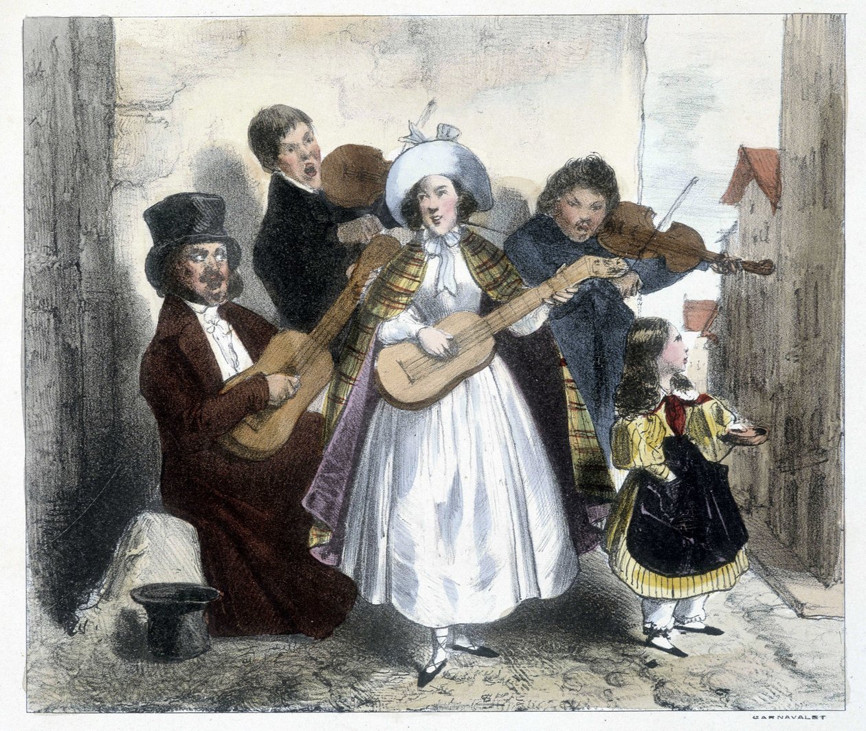 Grupo de músicos de rua, final do século XIX de Unknown artist