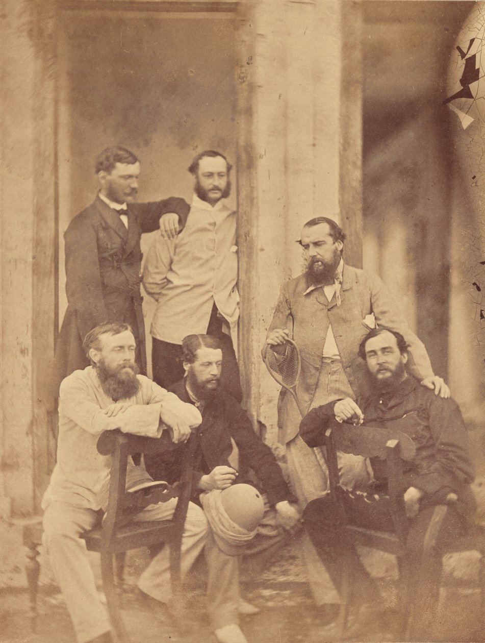 [Retrato de grupo de oficiais militares, Índia]. de Unknown artist