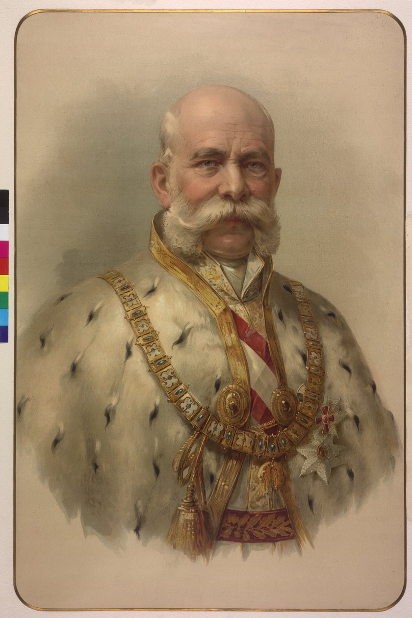 Meio corpo do Imperador Francisco José I com o manto de lã de Unknown artist