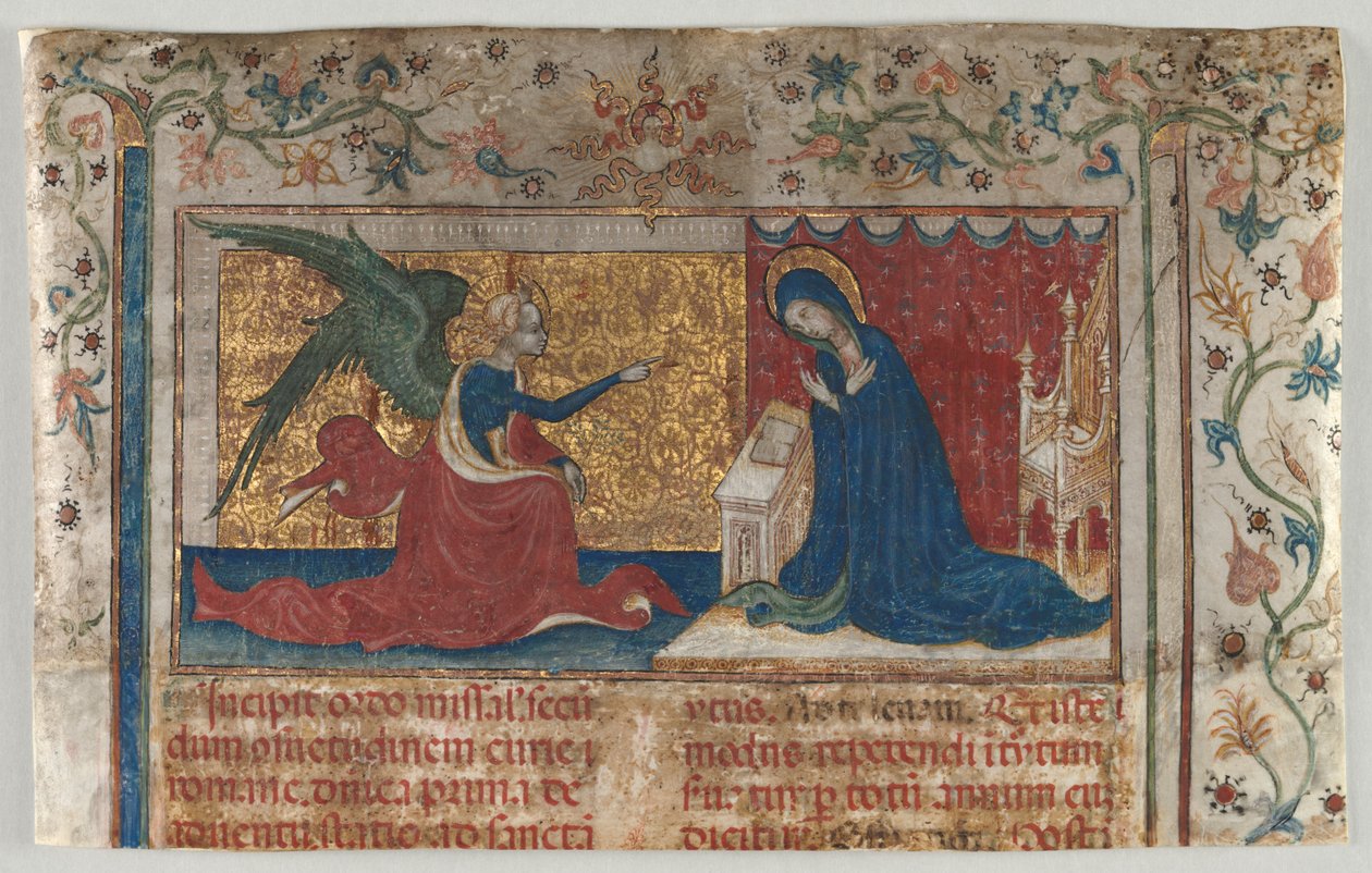 Meia Folha de um Missal: A Anunciação de Unknown artist