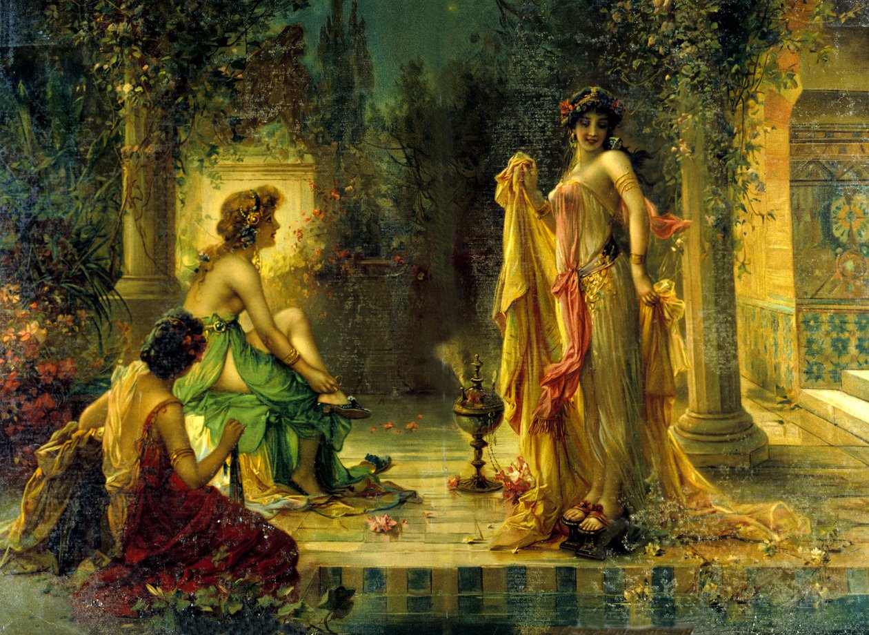 Cena do Harem. Cromolitografia do século XIX. de Unknown artist